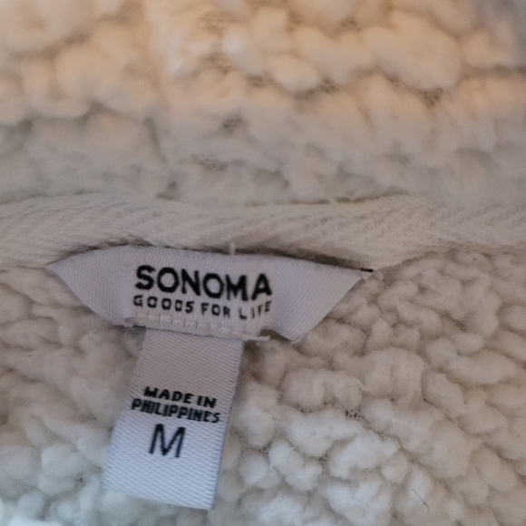 Sonoma White Sherpa Lined Turtleneck Sweatshirt M - Picture 7 of 7